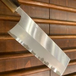 Hitohira Togashi 180mm Nakiri Stainless Clad Shirogami 1 Taihei Ebony Handle