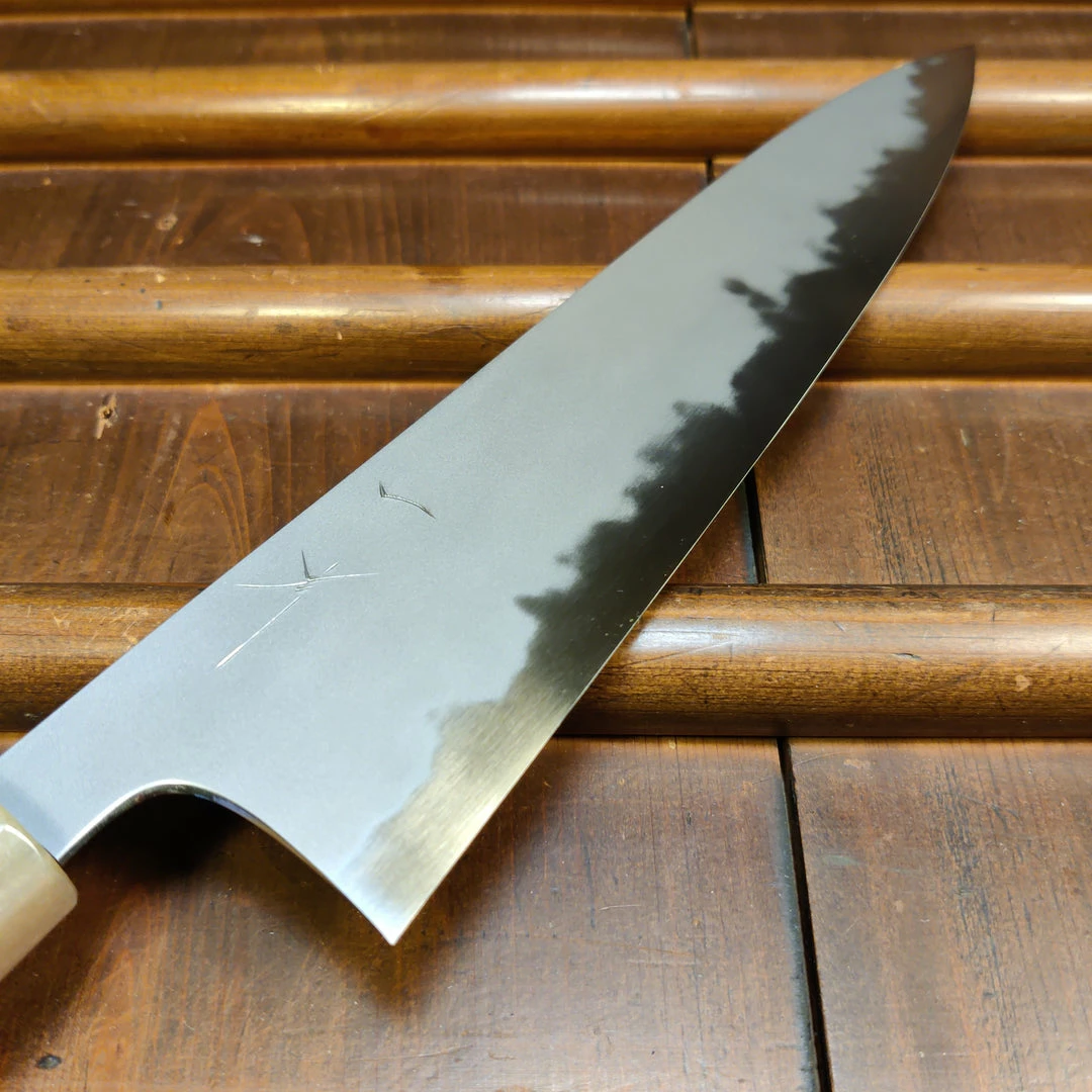 Hitohira Tanaka Yohei 240mm Gyuto Aogami 1 Kasumi Ebony Handle