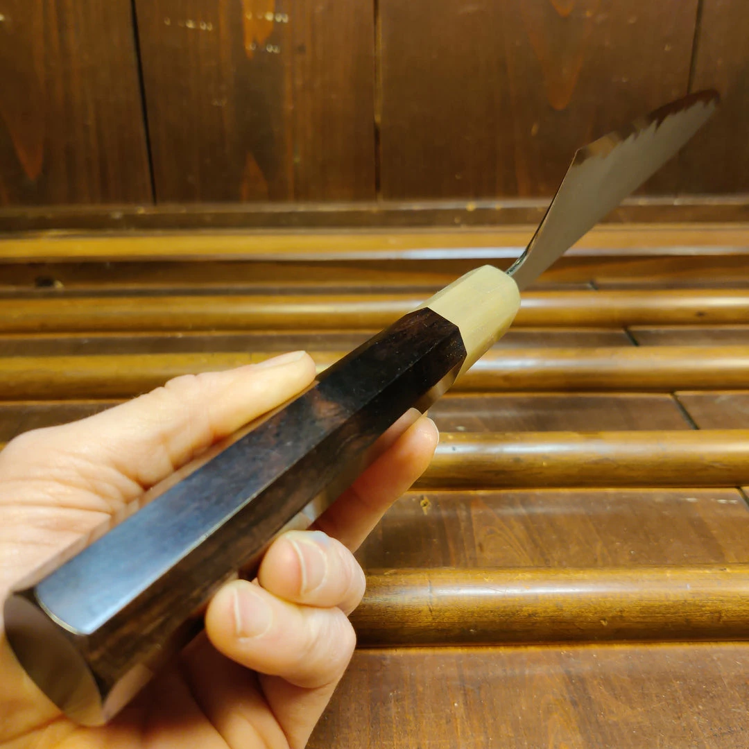 Hitohira Tanaka Yohei 240mm Gyuto Aogami 1 Kasumi Ebony Handle