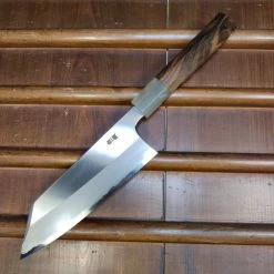 Hitohira Togashi 180mm Bunka Stainless Clad Shirogami 1 Ziricote Handle