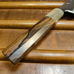 Hitohira Togashi 180mm Bunka Stainless Clad Shirogami 1 Ziricote Handle
