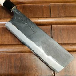 Nakajo Kaji-bei 165mm Nakiri Iron Clad Shirogami 2 Kurouchi