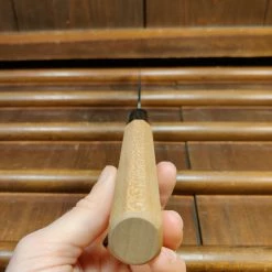 Hitohira Futana SB 170mm Santoku Aogami Super Kurouchi Tsuchime Cherry Wood