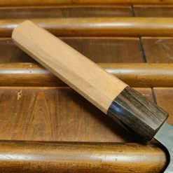 Hitohira Futana SB 170mm Santoku Aogami Super Kurouchi Tsuchime Cherry Wood