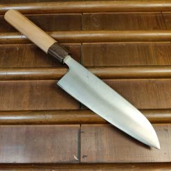 Hitohira Futana SB 170mm Santoku Aogami Super Migaki Cherry Wood