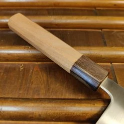 Hitohira Futana SB 170mm Santoku Aogami Super Migaki Cherry Wood