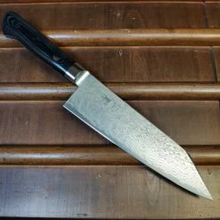 Hitohira FJ SG2 180mm Bunka Damascus White Linen Micarta Handle