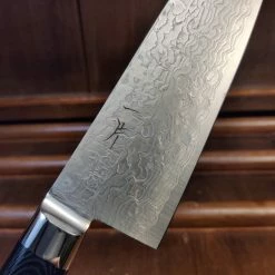 Hitohira FJ SG2 180mm Bunka Damascus White Linen Micarta Handle