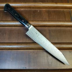 Hitohira FJ SG2 150mm Kiritsuke Petty Damascus White Linen Micarta Handle