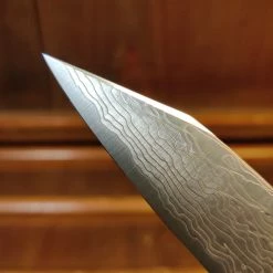 Hitohira FJ SG2 150mm Kiritsuke Petty Damascus White Linen Micarta Handle
