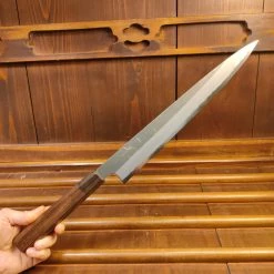 Hitohira Togashi 270mm Sujihiki Shirogami 2 Kurouchi Tagayasan Handle