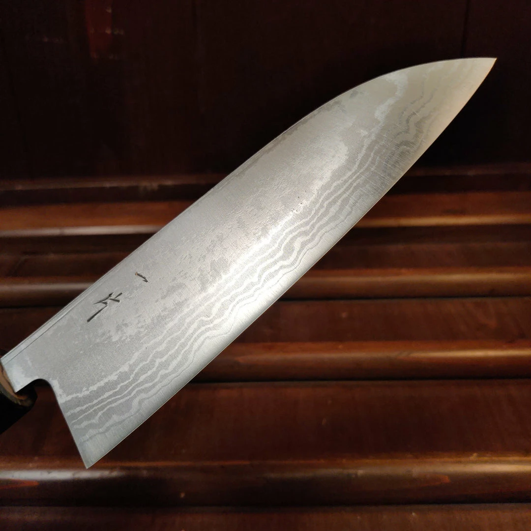 Hitohira GR 165mm Santoku Iron Clad Aogami 2 Damascus Ho Wood