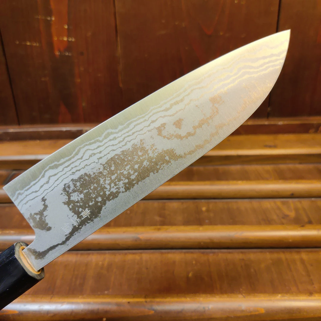 Hitohira GR 165mm Santoku Iron Clad Aogami 2 Damascus Ho Wood