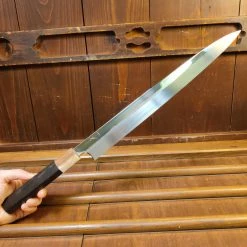 Hitohira Togashi 330mm Yanagi Shirogami 1 Mizu Honyaki Taihei Ebony W/ Saya