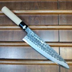 Hitohira Ajikataya Hinode 210mm Gyuto Iron Clad Shirogami 2 Tsuchime Ho Wood