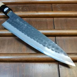 Hitohira Ajikataya Hinode 210mm Gyuto Iron Clad Shirogami 2 Tsuchime Ho Wood