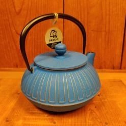 Miya Cast Iron Teapot - Blue + Gold 22oz