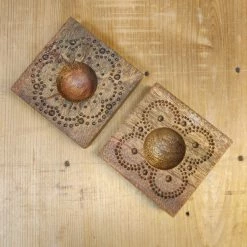 44HandMadeTurkey/Duxud Business 2 Piece Set Of Hand-carved Floral Pattern 7x7cm Ravioli Boards Kitchen Tools