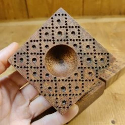 44HandMadeTurkey/Duxud Business 4 Piece Set Of Hand-carved Square Geometric Pattern 7x7cm Ravioli Boards