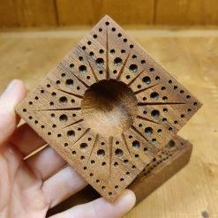 44HandMadeTurkey/Duxud Business 4 Piece Set Of Hand-carved Square Geometric Pattern 7x7cm Ravioli Boards