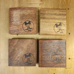 44HandMadeTurkey/Duxud Business 4 Piece Set Of Hand-carved Square Geometric Pattern 7x7cm Ravioli Boards