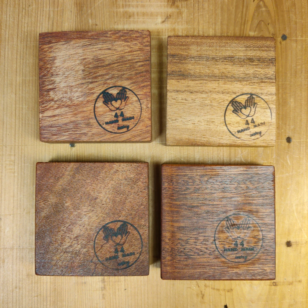 44HandMadeTurkey/Duxud Business 4 Piece Set Of Hand-carved Square Geometric Pattern 7x7cm Ravioli Boards