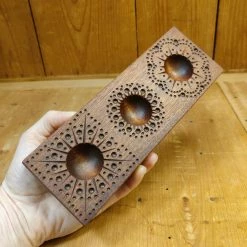 44HandMadeTurkey/Duxud Business Hand-carved Ornate Triple Ravioli Board