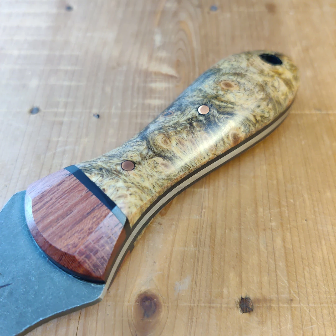 Alma Knife Co. Carolina Shucker - Buckeye Burl | Madrone | Ebony Liners