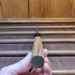 H&K Kumokage 150mm Honesuki Aogami 2 Kurouchi Carbon Damascus Teak Horn Hatsukokoro