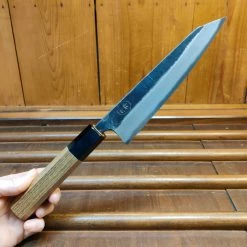 H&K Kumokage 150mm Honesuki Aogami 2 Kurouchi Carbon Damascus Teak Horn Hatsukokoro