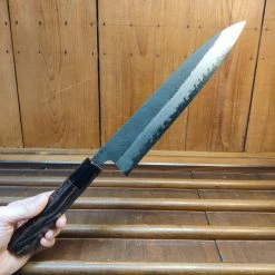 H&K Hatsukokoro Shinkiro 240mm Gyuto Aogami Super Nihei Damascus Kurouchi Wenge