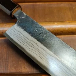 H&K Kumokage 250mm Kiritsuke Sujihiki Aogami 2 Kurouchi Carbon Damascus Teak Horn Hatsukokoro