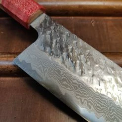 H&K Nigara Hamono 180mm Santoku VG10 Suminagashi Tsuchime Maple
