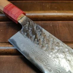 H&K Nigara Hamono 180mm Nakiri VG10 Suminagashi Tsuchime Maple