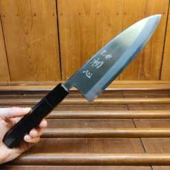 H&K Nakagawa Hatsukokoro 165mm Deba Ginsanko Stainless Ebony Black Buffalo Horn