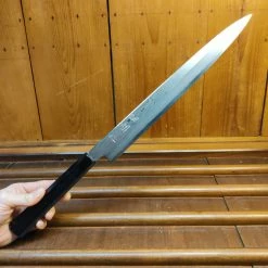 H&K Nakagawa Hatsukokoro 300mm Yanagi Aogami 1 Damascus Ebony White Buffalo Horn