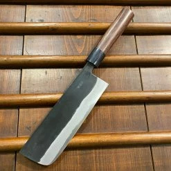 Hitohira MS 165mm Nakiri Iron Clad Aogami #2 Kurouchi Rosewood
