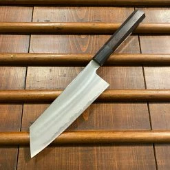 Sakai Kikumori Yugiri 180mm Kiritsuke Santoku Stainless Clad Aogami 1 Ebony W/ Saya