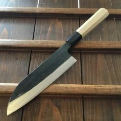 Sakai Kikumori 180mm Wa Santoku - Shirogami 1 - Kurouchi
