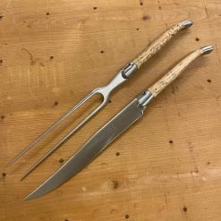 Fontenille Pataud 'Laguiole' Carving Set - Curly Birch