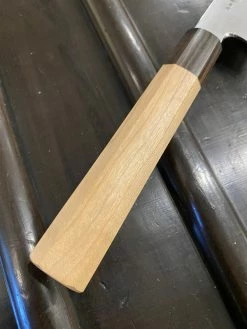 Takada No Hamano Takada No Hamono 210mm Gyuto - Suiboku Finish Aogami 2 Iron Clad - Cherry & Ebony Octagon