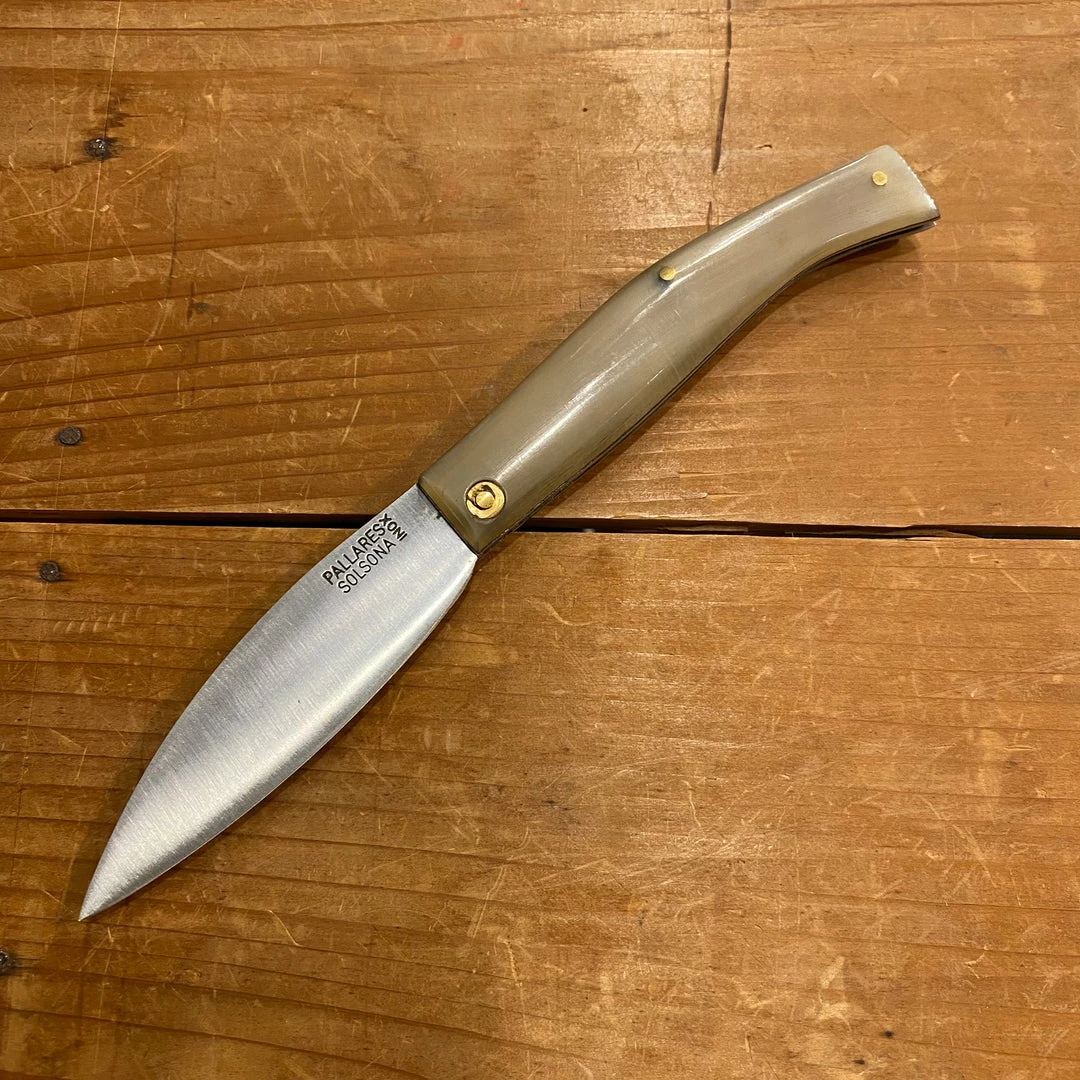 Pallares Busa 10cm Folder - Stainless - Cow Horn