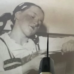 Sakai Kikumori 180mm Wa Santoku - Shirogami 1 - Kurouchi