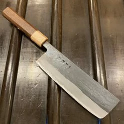 Hitohira TD 165mm Nakiri Stainless Clad Aogami 2 Kurouchi
