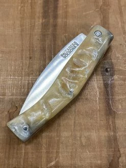 Pallares Busa 10cm Folder - Stainless - Ram Horn