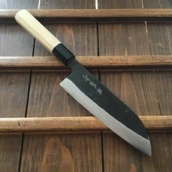 Sakai Kikumori 180mm Wa Santoku - Shirogami 1 - Kurouchi