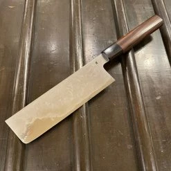 Takada No Hamono 180mm Nakiri - Suiboku Finish Aogami 2 Iron Clad - Pakka & Ebony - On Order Waiting Room