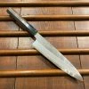 Hitohira Togashi 210mm Migaki Gyuto Shirogami 1 Taihei Macasser Ebony & Horn