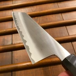 Sakai Kikumori Yugiri 225mm Kiritsuke Gyuto Stainless Clad Aogami 1 Ebony W/ Saya