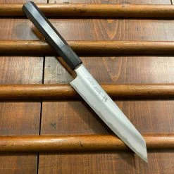 Waiting Room Sakai Kikumori Yugiri 150mm Kiritsuke Petty Stainless Clad Aogami 1 Ebony - On Order